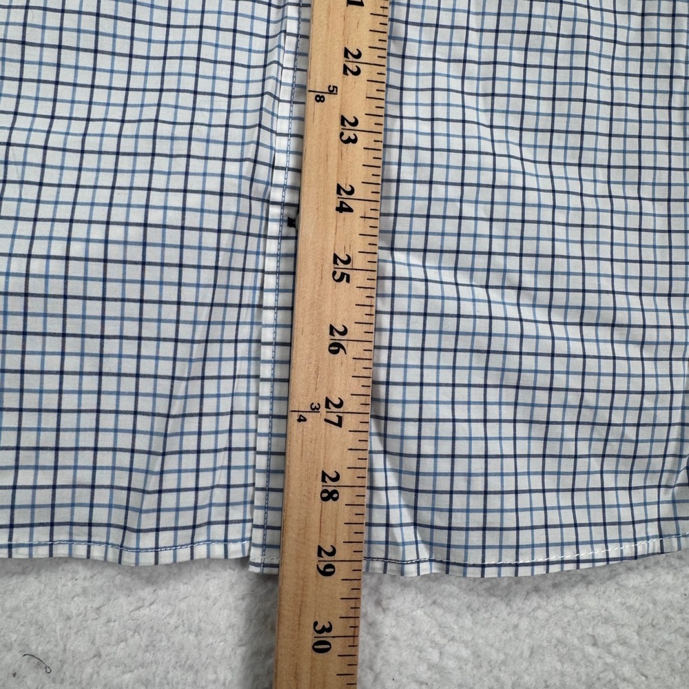 GAP Mens Standard Fit Stretch Checked Button Down Shirt Size Medium Blue White - Picture 7 of 8